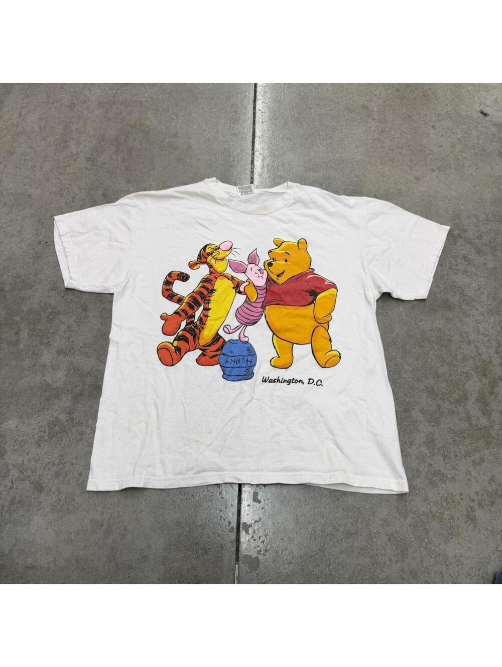 vintage winnie the pooh piglet and tigger disney white shirt size large